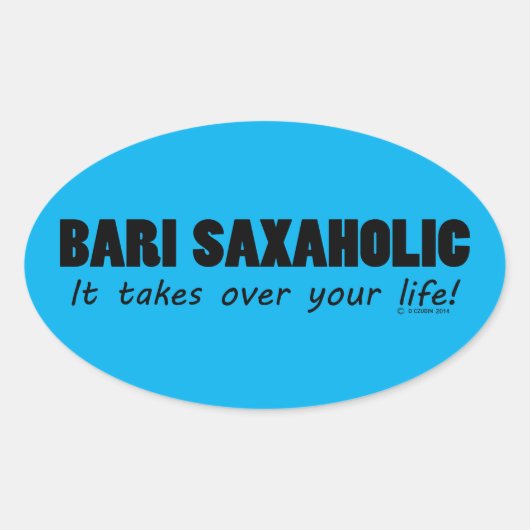 Bari Saxaholic Life Oval Sticker (Voorkant)