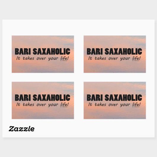 Bari Saxaholic Life Rectangular Sticker (Vel)