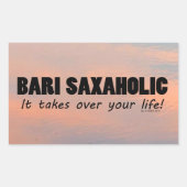 Bari Saxaholic Life Rectangular Sticker (Voorkant)