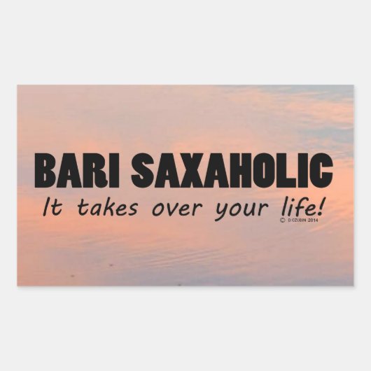 Bari Saxaholic Life Rectangular Sticker (Voorkant)