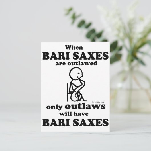 Bari Saxes verboden Briefkaart (Staand voorkant)