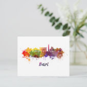 Bari skyline in watercolor briefkaart (Staand voorkant)