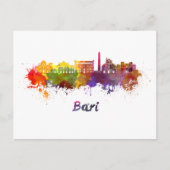 Bari skyline in watercolor briefkaart (Voorkant)