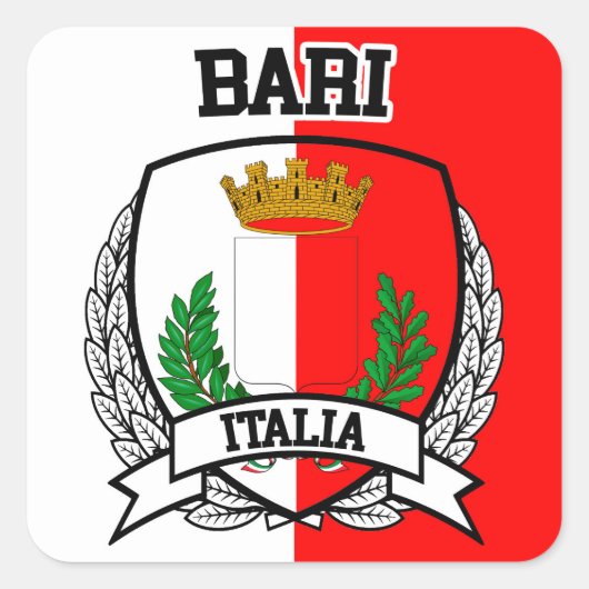 Bari Vierkante Sticker (Voorkant)
