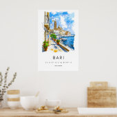 Bari Watercolor 2 Poster (Keuken)