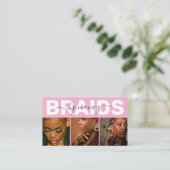 Barids Typografie Foto Qr Code Logo Roze Visitekaartje (Staand voorkant)
