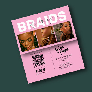 Barids Typografie Foto Qr Code Logo Roze Visitekaartje