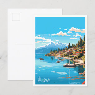 Bariloche Argentinië vintage reisillustratie Briefkaart