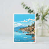 Bariloche Argentinië vintage reisillustratie Briefkaart (Staand voorkant)