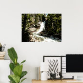 Baring Falls in Glacier National Park Poster (Thuiskantoor)