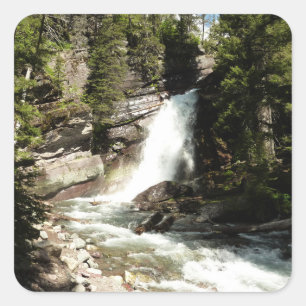 Baring Falls in Glacier National Park Vierkante Sticker