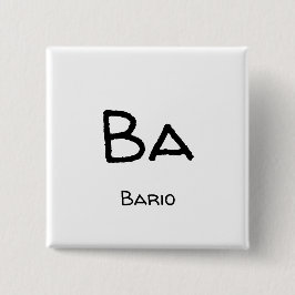 bario ba vierkante button 5,1 cm
