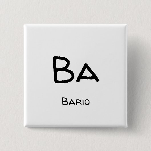 bario ba vierkante button 5,1 cm (Voorkant)