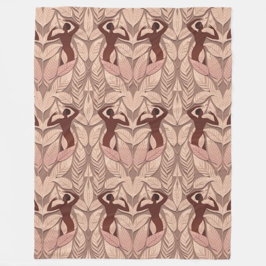 Baris Danser Silhouet Fleece Deken (Voorkant)