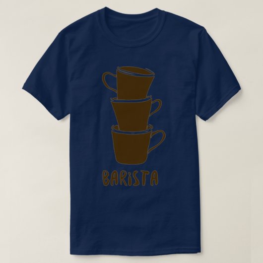Barista 3 Coffee Cups T-shirt (Design voorkant)