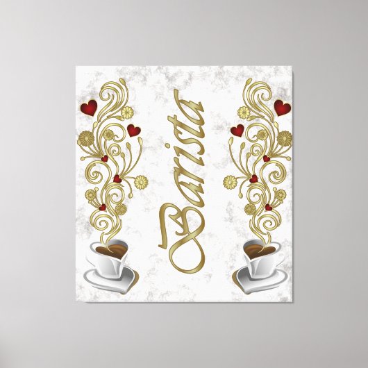 Barista 3-panel canvas afdruk (Voorkant)