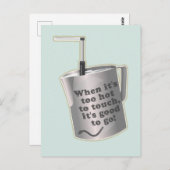 Barista cafe melk verwarmende kruik briefkaart (Voorkant / Achterkant)