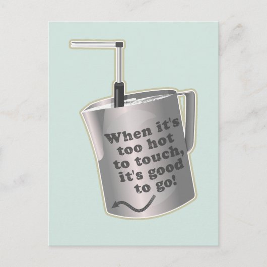 Barista cafe melk verwarmende kruik briefkaart (Voorkant)