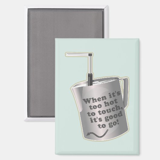 Barista cafe melk verwarmende kruik magneet (Voorkant / Achterkant)