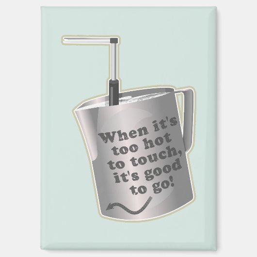 Barista cafe melk verwarmende kruik magneet (Voorkant)