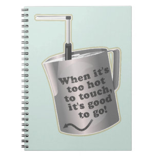 Barista cafe melk verwarmende kruik notitieboek