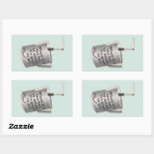 Barista cafe melk verwarmende kruik rechthoekige sticker (Vel)