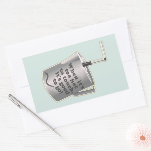 Barista cafe melk verwarmende kruik rechthoekige sticker (Envelop)