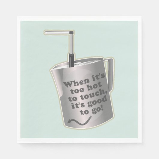 Barista cafe melk verwarmende kruik servet (Voorkant)