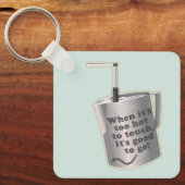 Barista cafe melk verwarmende kruik sleutelhanger (Voorkant)