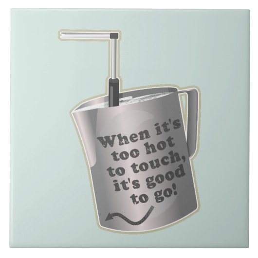 Barista cafe melk verwarmende kruik tegeltje (Voorkant)