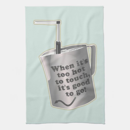 Barista cafe melk verwarmende kruik theedoek (Verticaal)