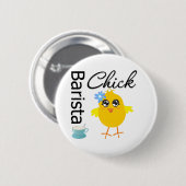 Barista Chick Ronde Button 5,7 Cm (Voorkant /achterkant)