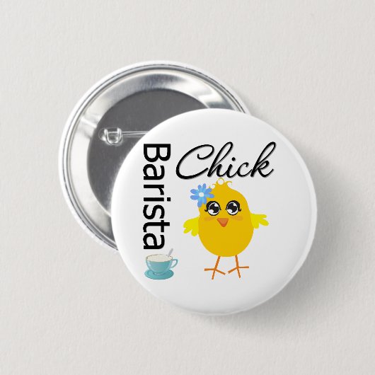 Barista Chick Ronde Button 5,7 Cm (Voorkant /achterkant)