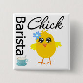 Barista Chick Vierkante Button 5,1 Cm (Voorkant)