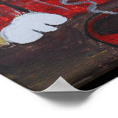 Barista Coffee Cat Folk Art Poster (Hoek)