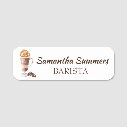 Barista Coffee Espresso Latte Cafe Naamplaatje (Voorkant)