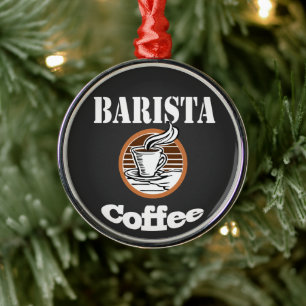 Barista Coffee Metalen Ornament