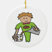 Barista Coffee Shop Keramisch Ornament (Achterkant)