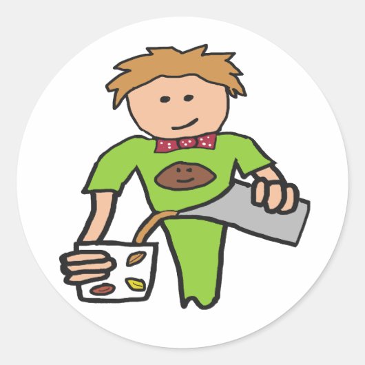 Barista Coffee Shop Ronde Sticker (Voorkant)