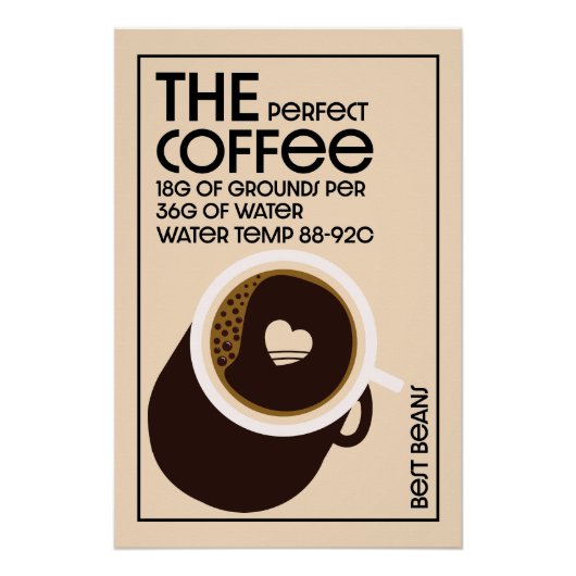 Barista Coffeeshop Perfect Poster (Voorkant)