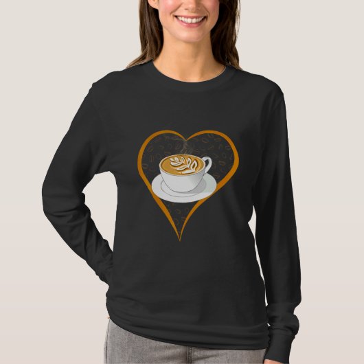 Barista Cute Coffee Heart Coffee Cappuccino T-shirt (Voorkant)