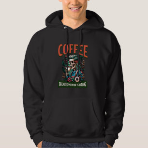 Barista Dad Koffie Waardering Humor Art Skull Hoodie