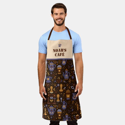 Barista folk coffee — coffee brown with caramel schort (Gedragen)