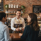 Barista folk coffee — coffee brown with caramel schort