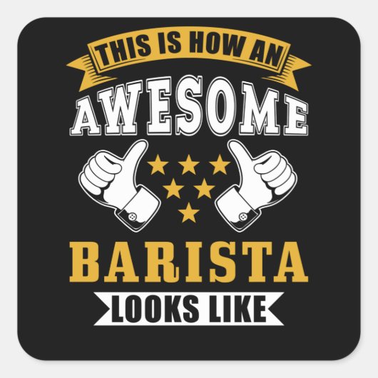 Barista Gift Vierkante Sticker (Voorkant)