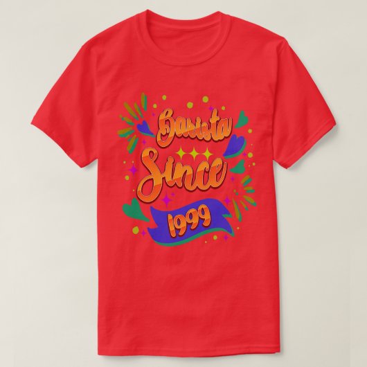 Barista heeft sinds 1999 unieke bartenderideeën vo t-shirt (Design voorkant)