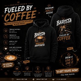 Barista Hoodie – Fueled By Coffee Grafische Hoodie