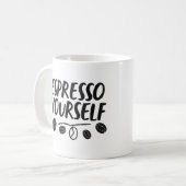 Barista Humor "Espresso Yourself" Pun Quote Mok (Voorkant links)