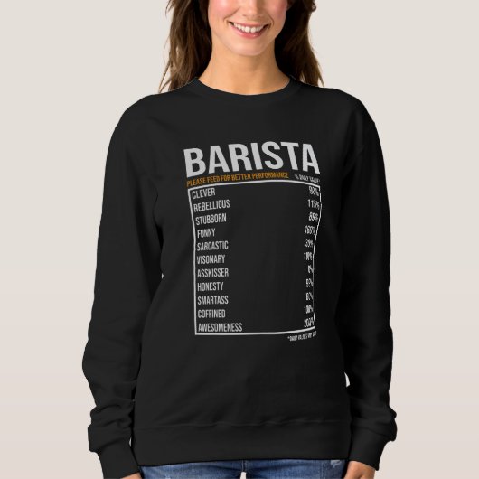Barista Job Daily Value  Barista Trui (Voorkant)