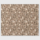 Barista koffie, bruin patroon cadeaupapier (Vlak)